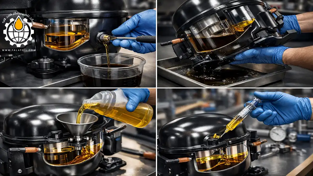 روش تعویض روغن کمپرسور یخچال